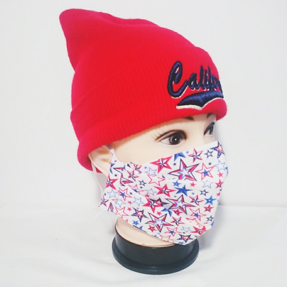 Red & Blue Star Face Mask #2 - Picture 6 of 7